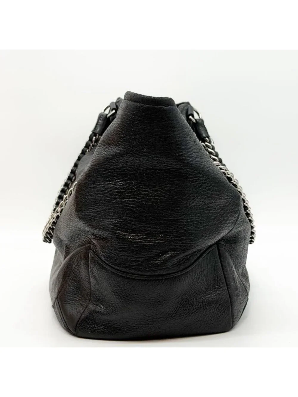 Prada Vitello Daino Leather Chain Hobo Handbag Triangle